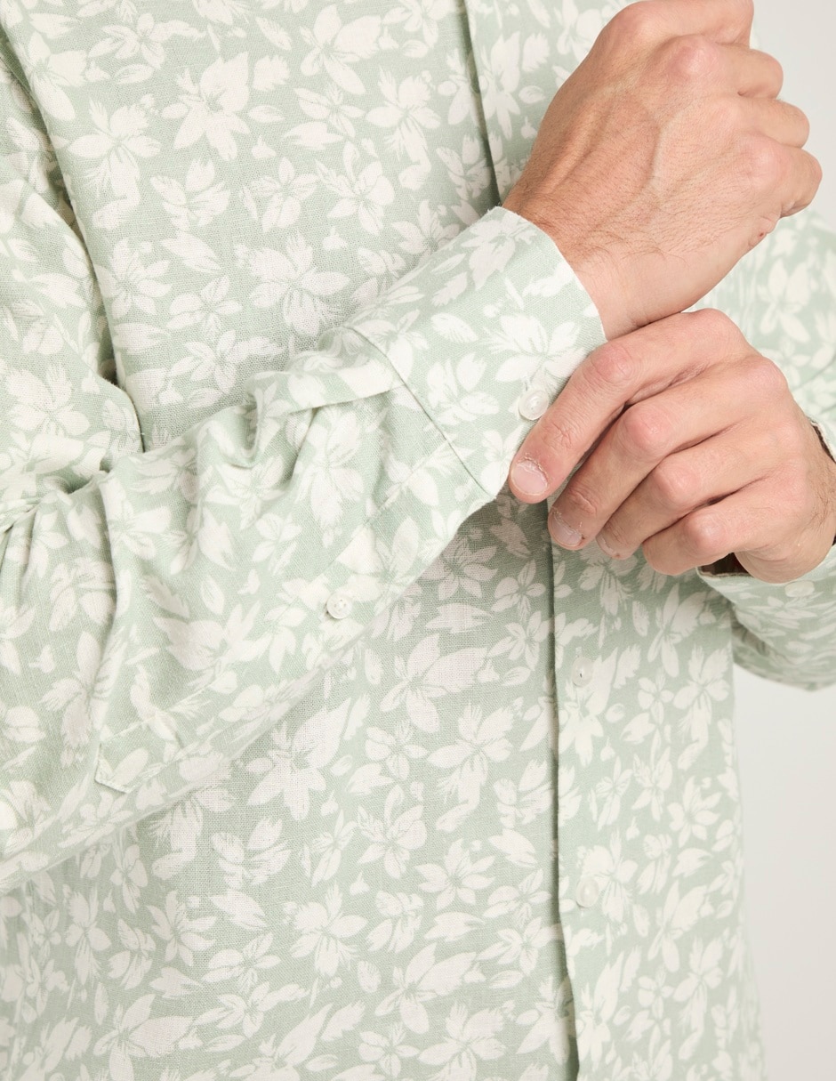 Camisa casual manga larga para hombre 5