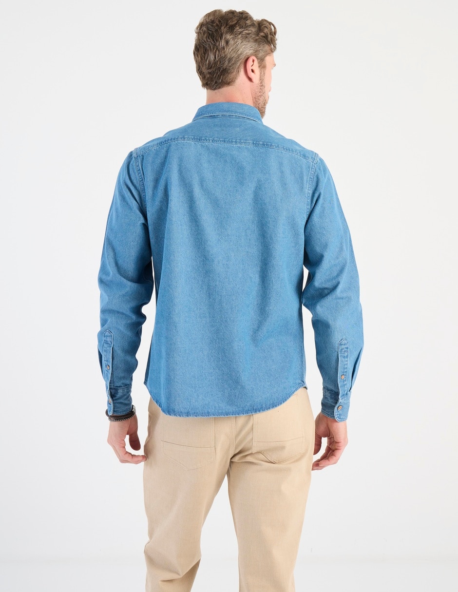 Camisa casual de algodón manga larga para hombre 2