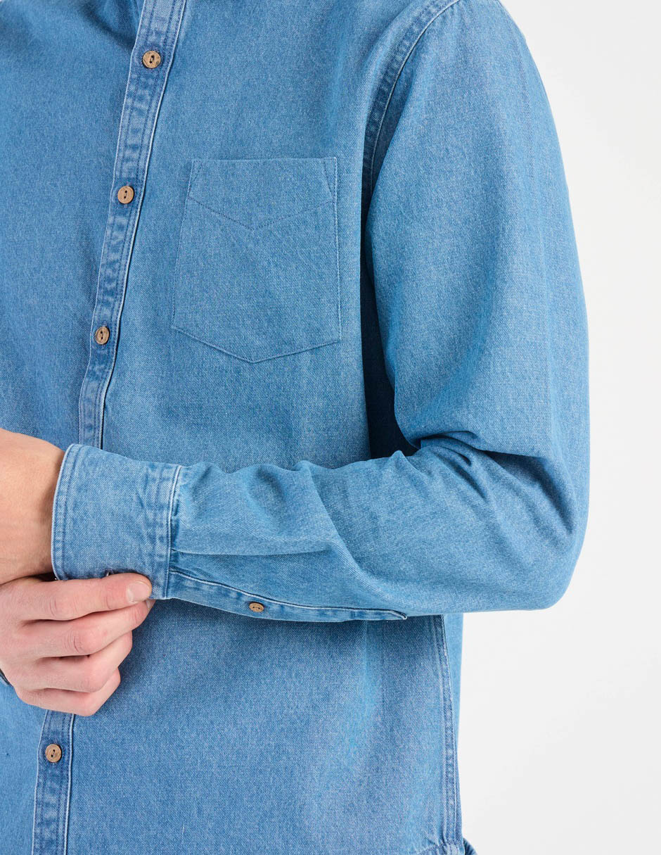 Camisa casual de algodón manga larga para hombre 4