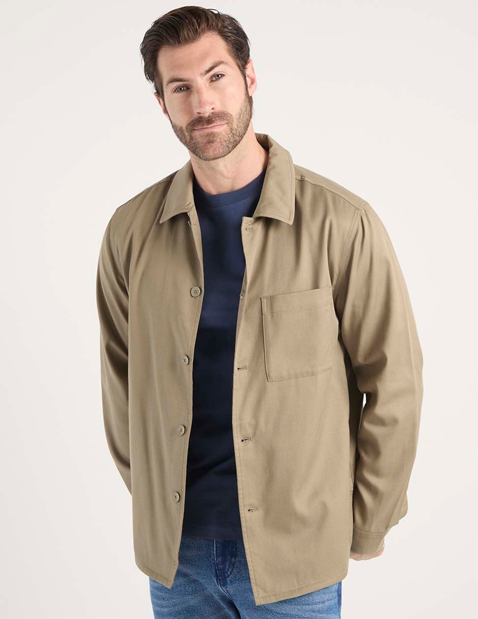 Sobrecamisa casual manga larga para hombre