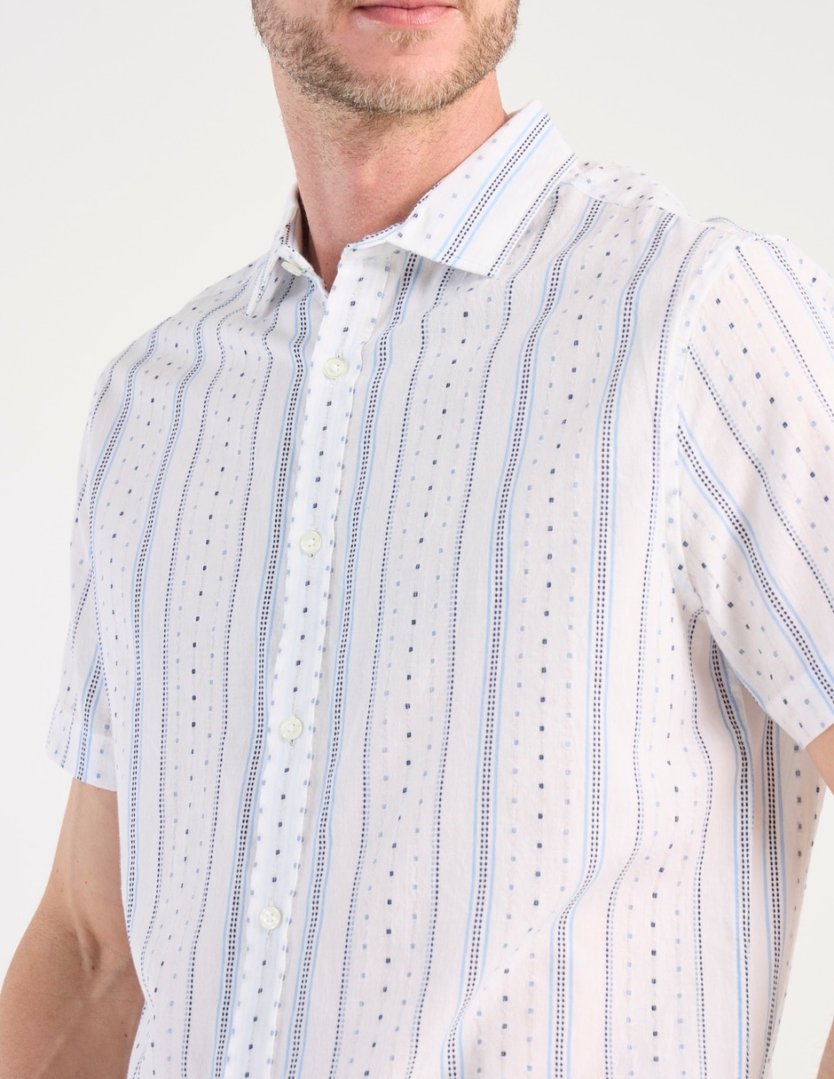 Camisa casual de algodón manga corta para hombre 4