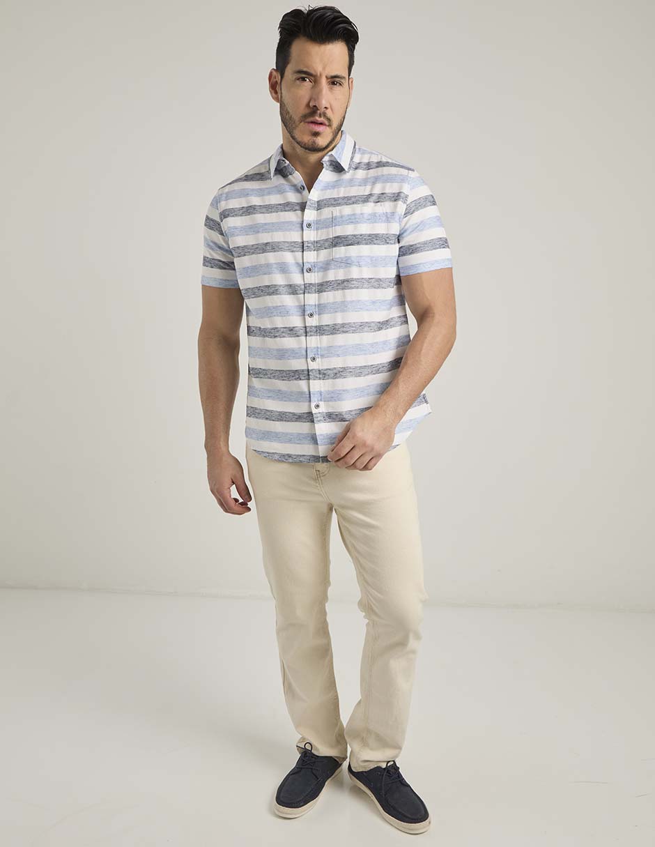 Camisa casual de algodón manga corta para hombre 3