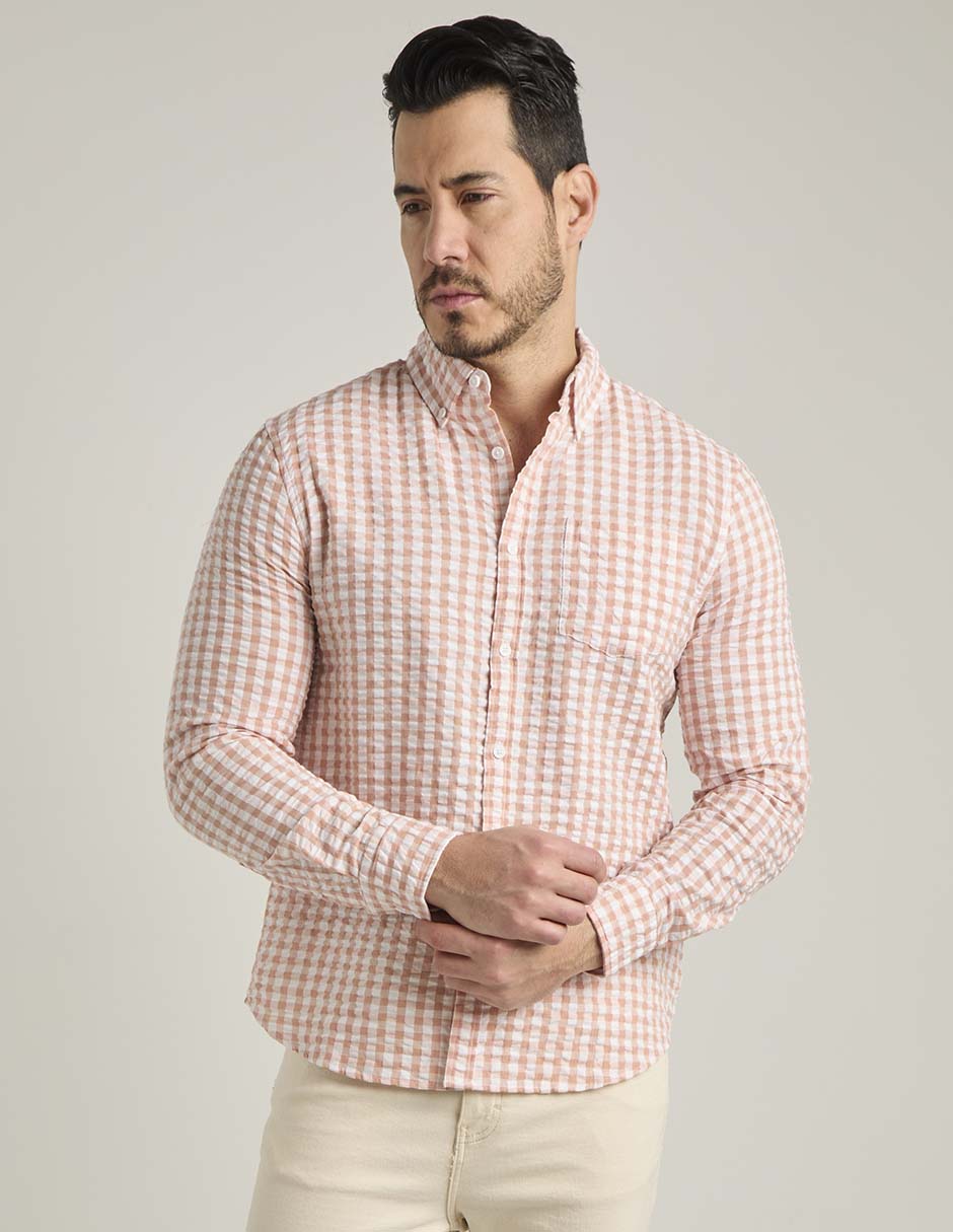 Camisa casual de algodón manga larga para hombre 2
