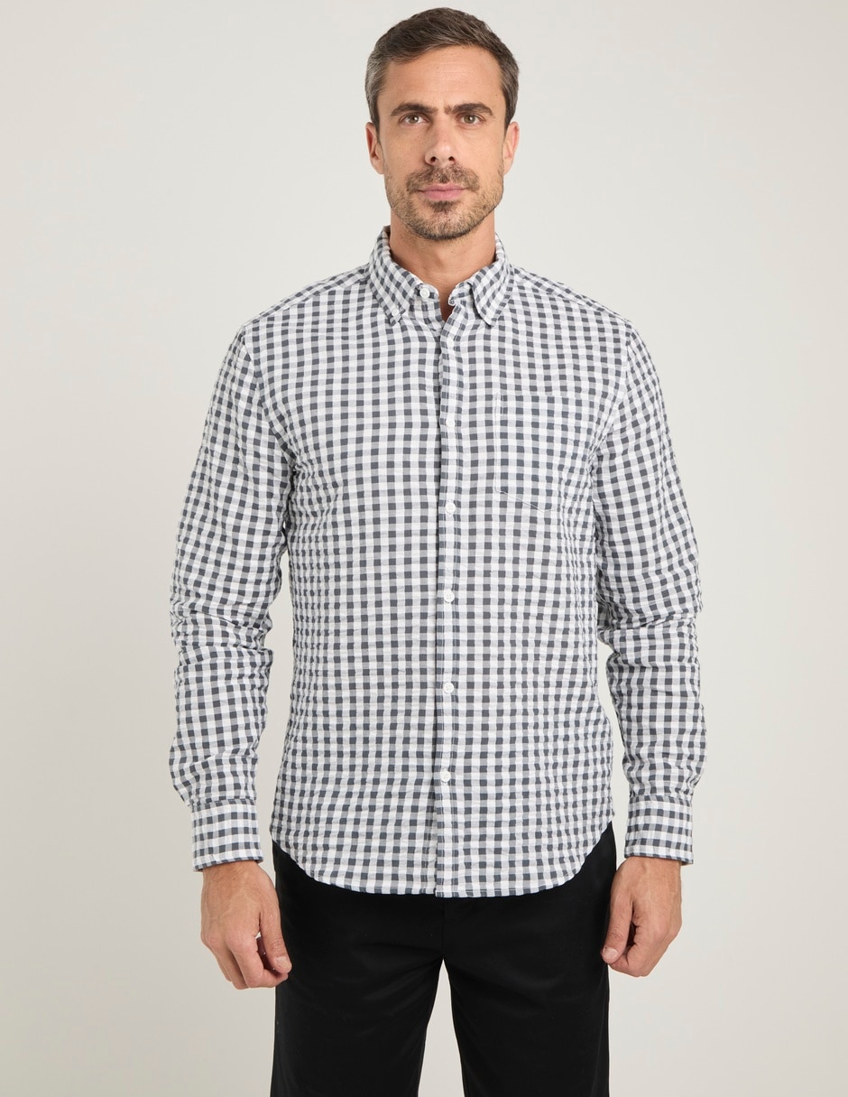 Camisa casual de algodón manga larga para hombre