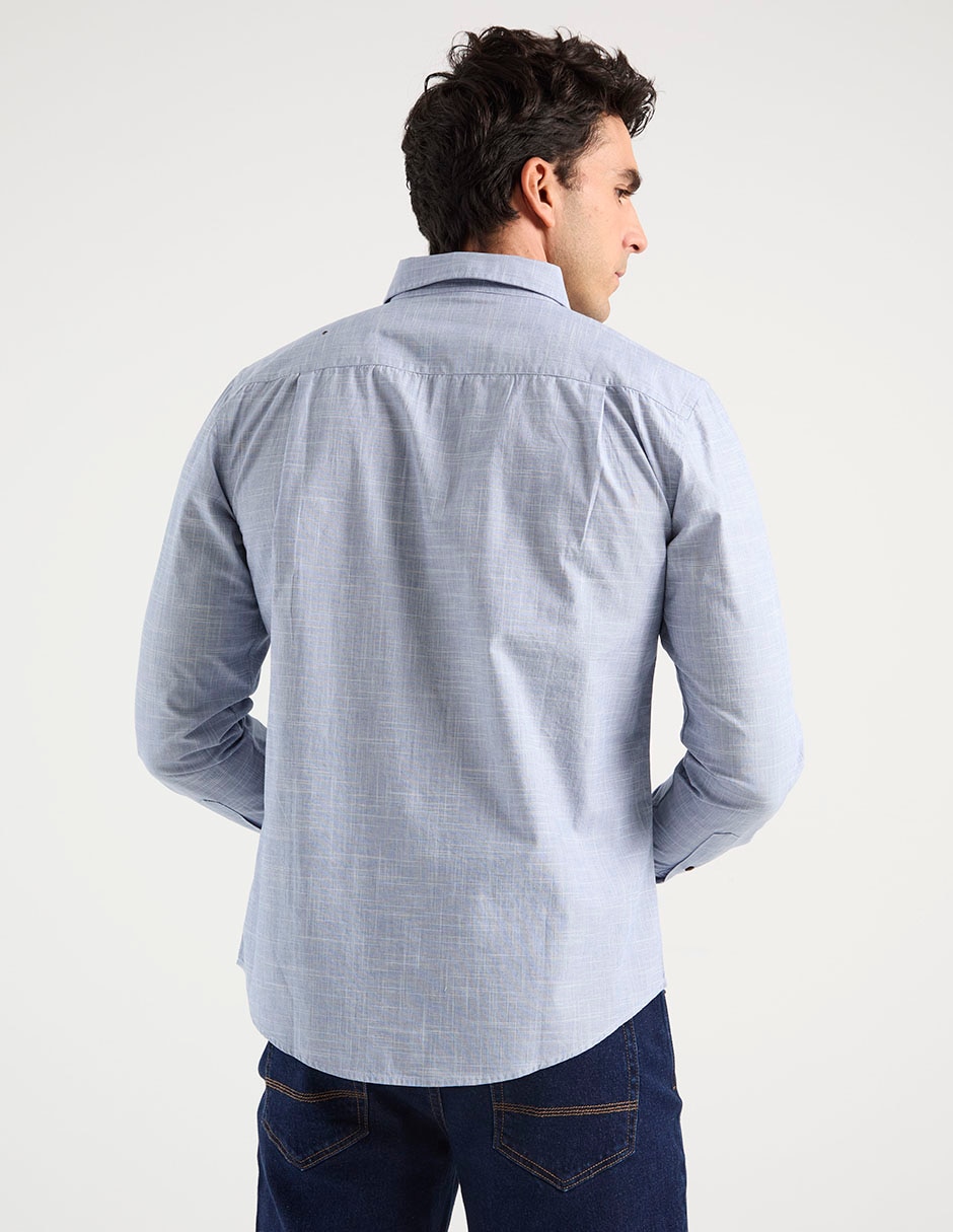 Camisa casual de algodón manga larga para hombre 2