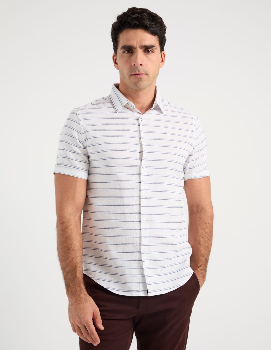 Camisa casual de algodón manga corta para hombre Camisa casual de algodón manga corta para hombre