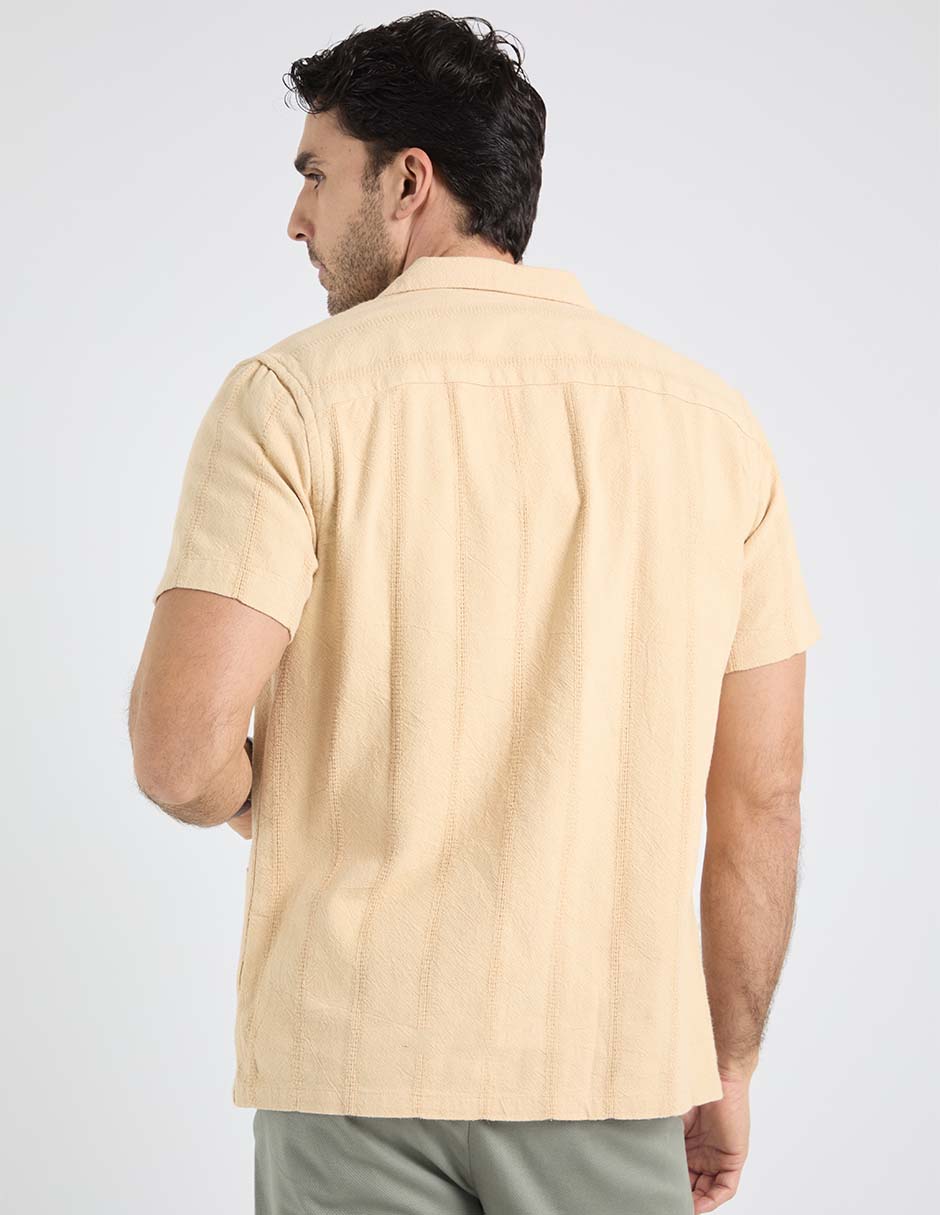 Sobrecamisa playa de algodón manga corta para hombre 2