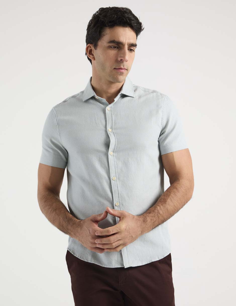 Camisa casual de algodón manga corta para hombre Camisa casual de algodón manga corta para hombre