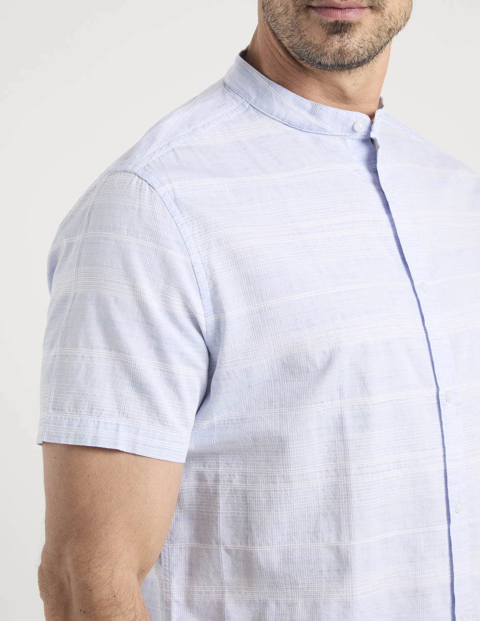 Camisa casual de algodón manga corta para hombre 4