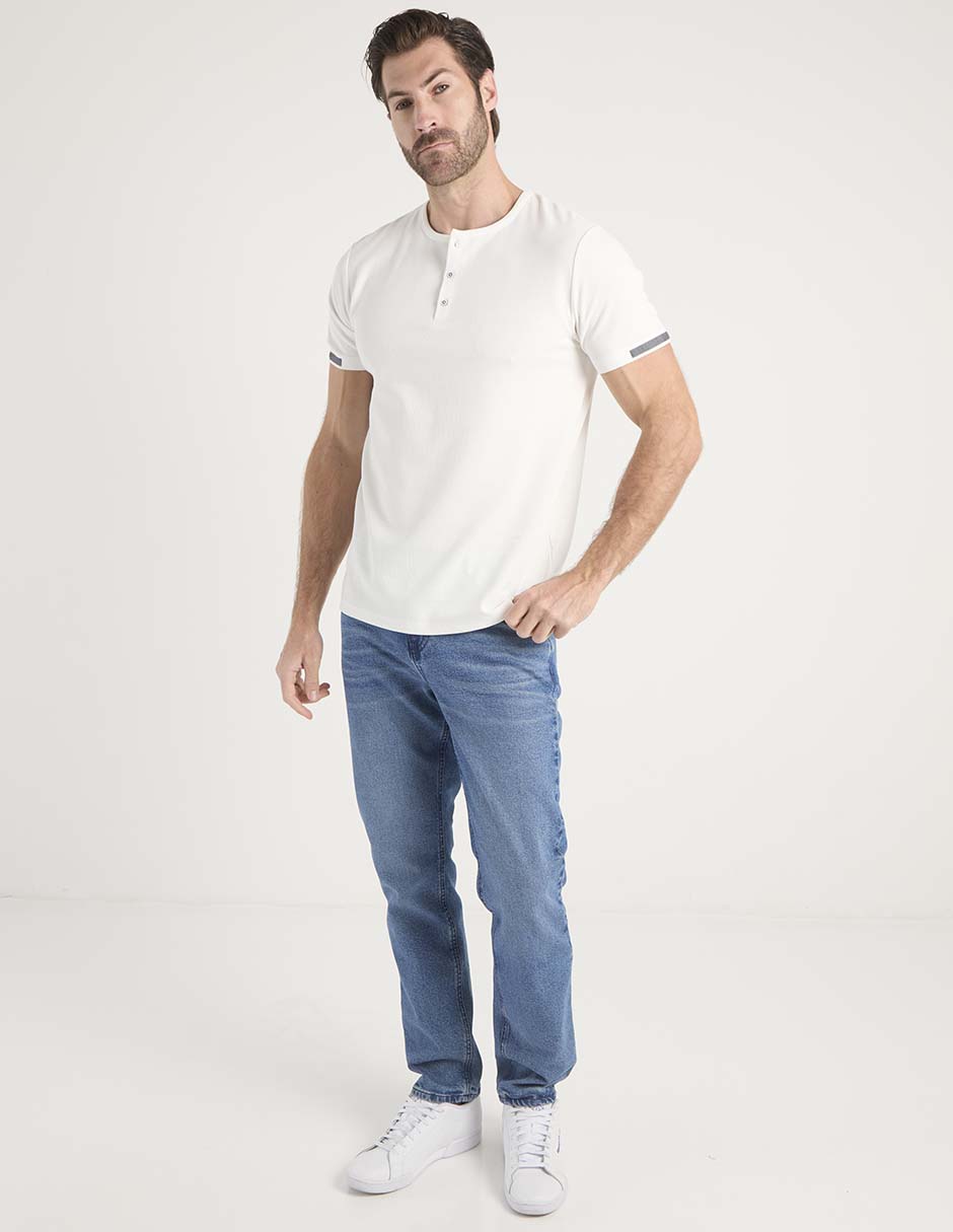 Playera cuello henley para hombre 3