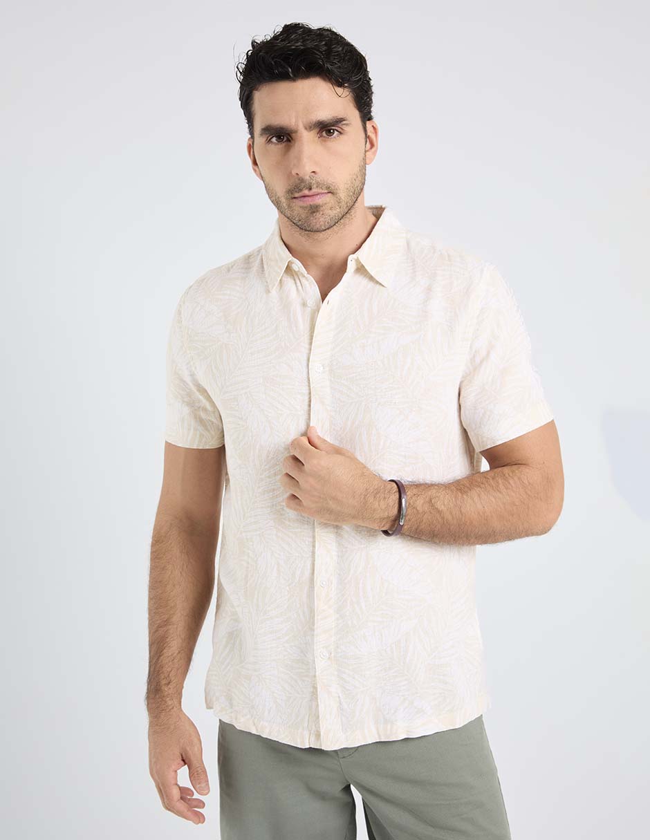Camisa playa de algodón manga corta para hombre Camisa playa de algodón manga corta para hombre