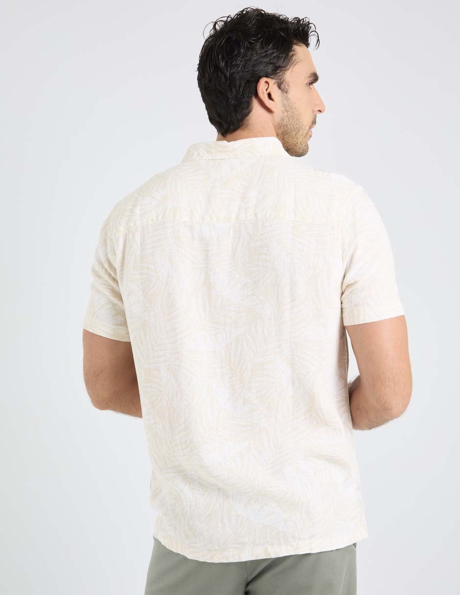 Camisa playa de algodón manga corta para hombre 2