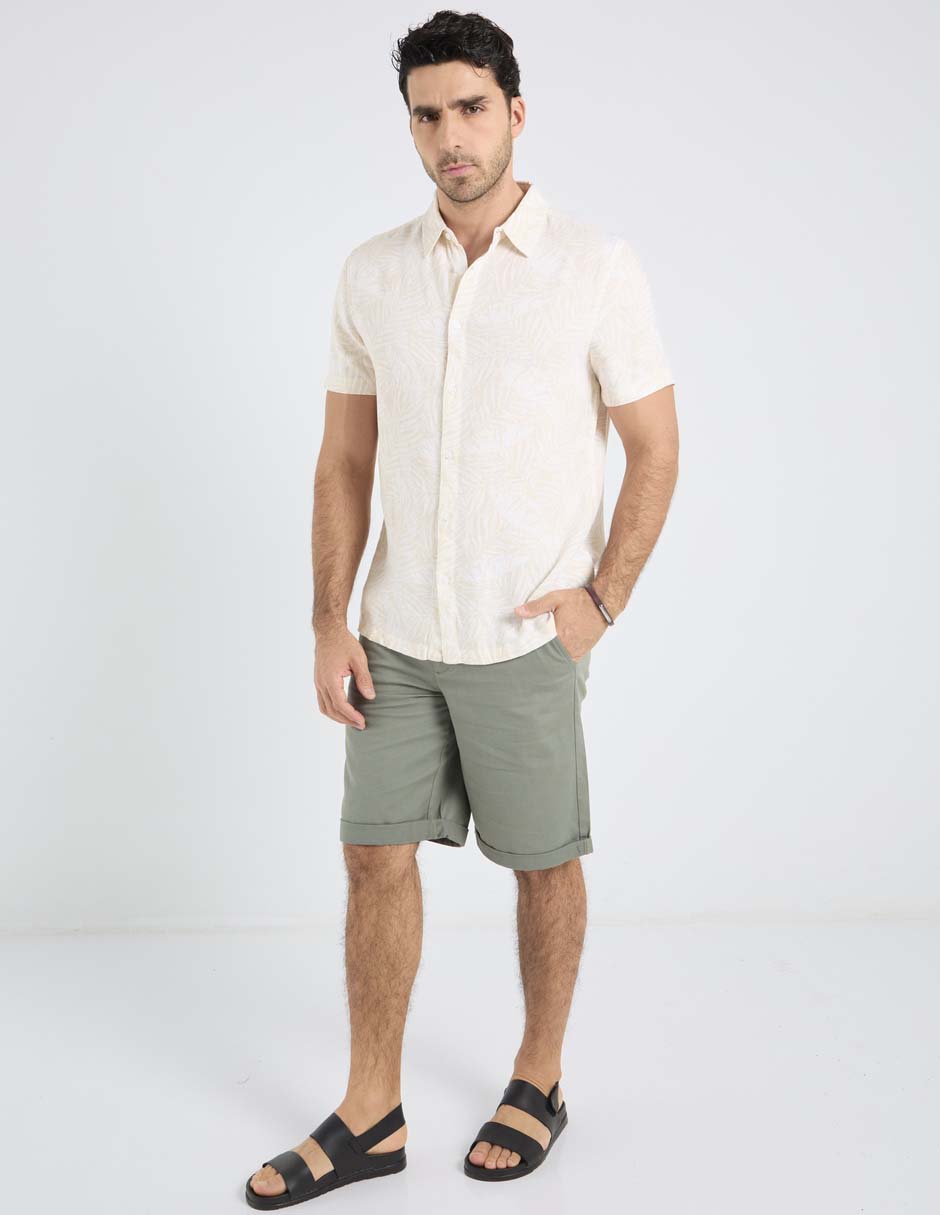 Camisa playa de algodón manga corta para hombre 3