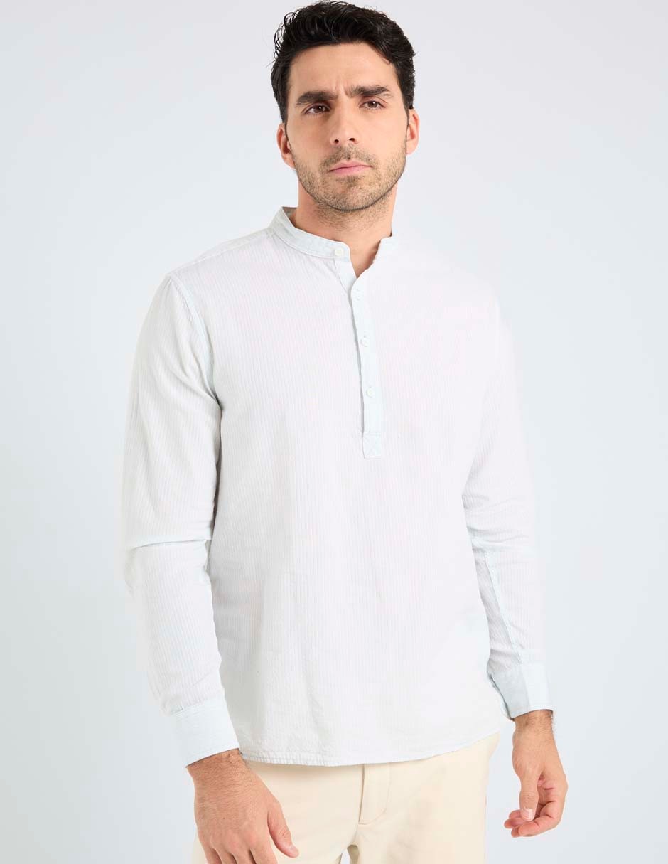 Camisa playa de algodón manga larga para hombre Camisa playa de algodón manga larga para hombre