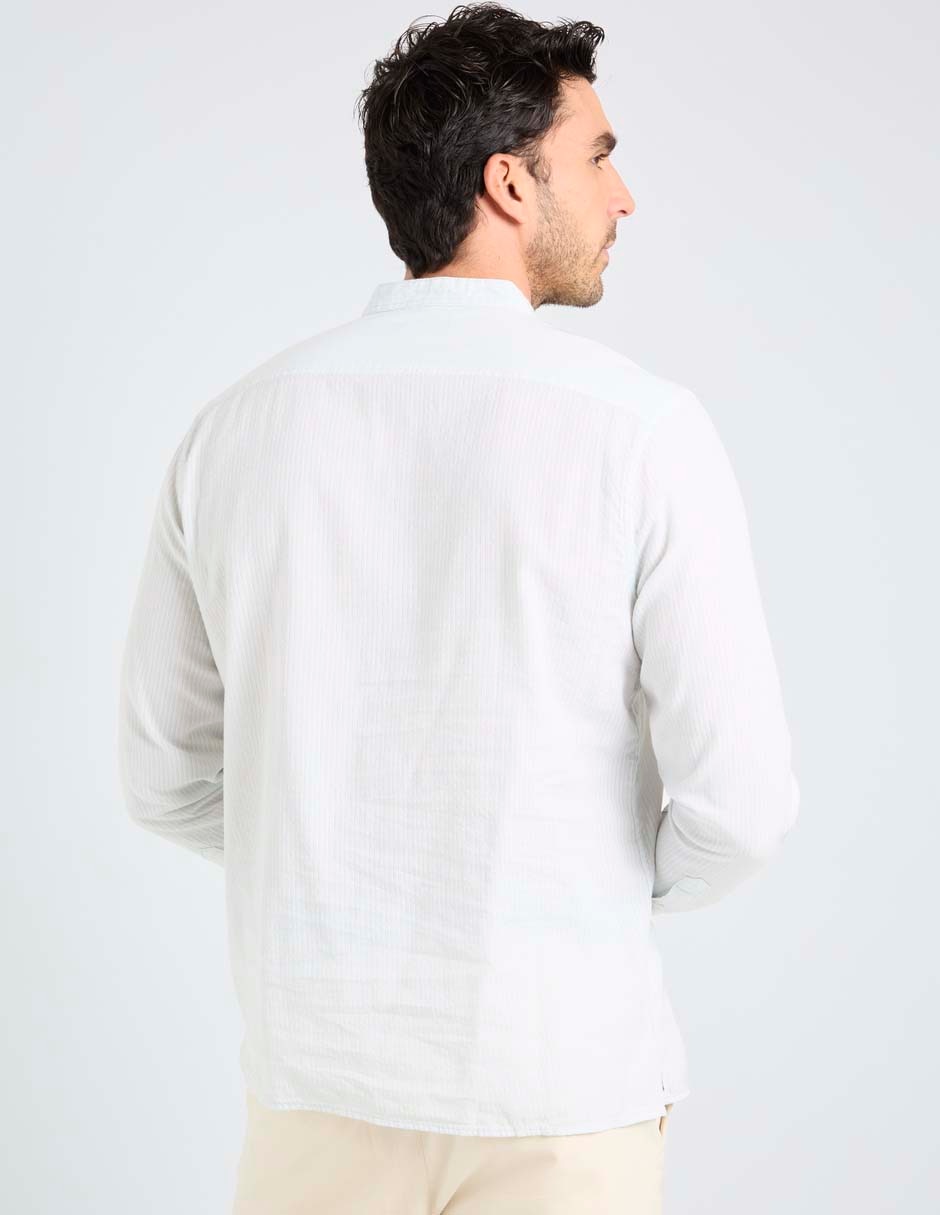 Camisa playa de algodón manga larga para hombre 2
