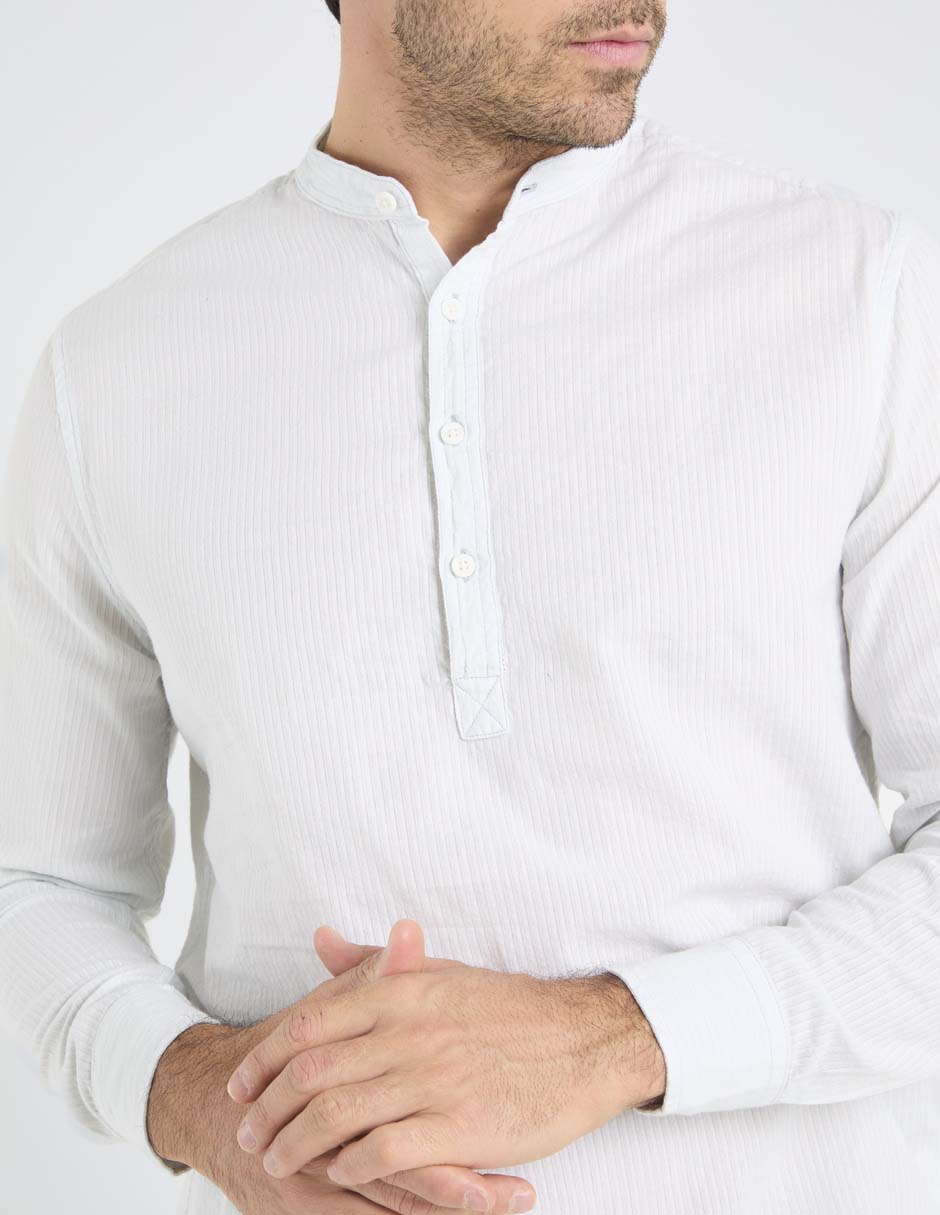 Camisa playa de algodón manga larga para hombre 4