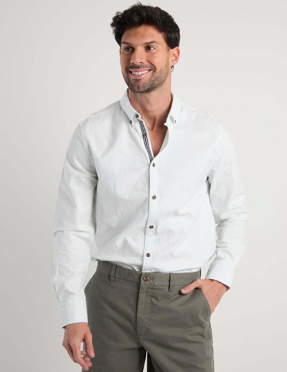 Camisa casual de algodón manga larga para hombre 2