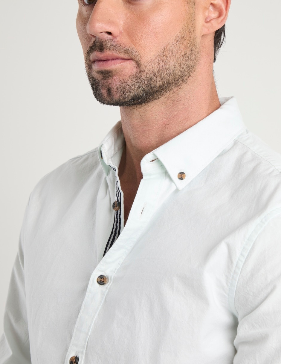 Camisa casual de algodón manga larga para hombre 4