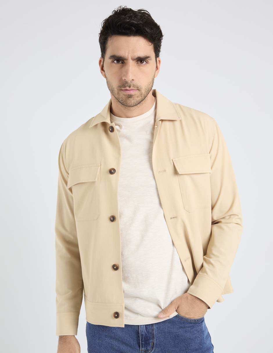 Sobrecamisa casual manga larga para hombre Sobrecamisa casual manga larga para hombre
