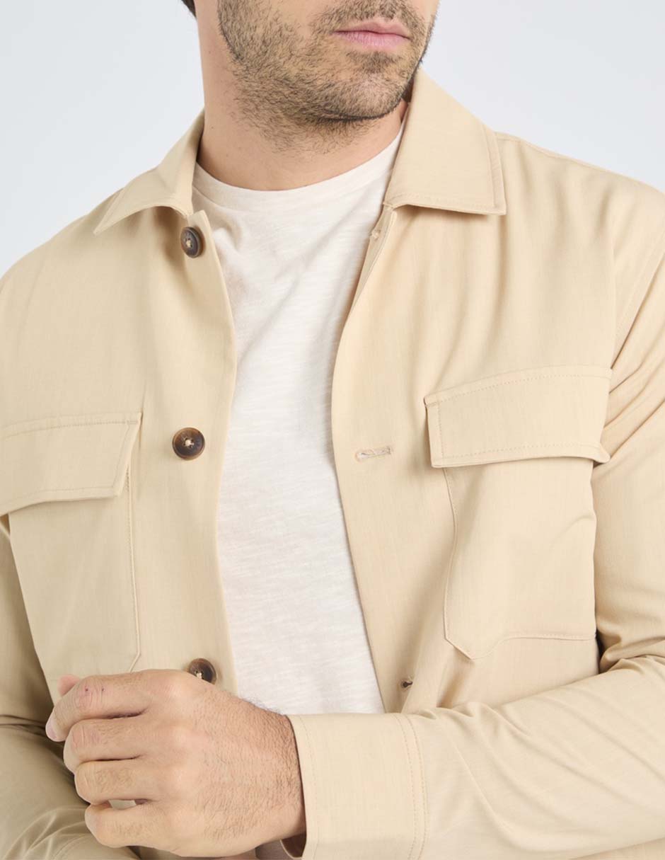 Sobrecamisa casual manga larga para hombre 4