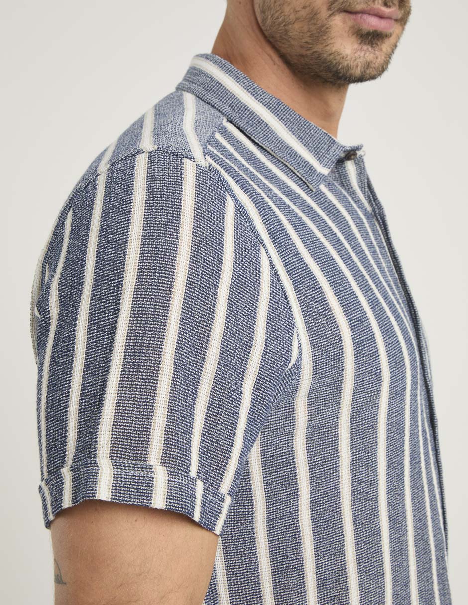Camisa casual de algodón manga al codo para hombre 5