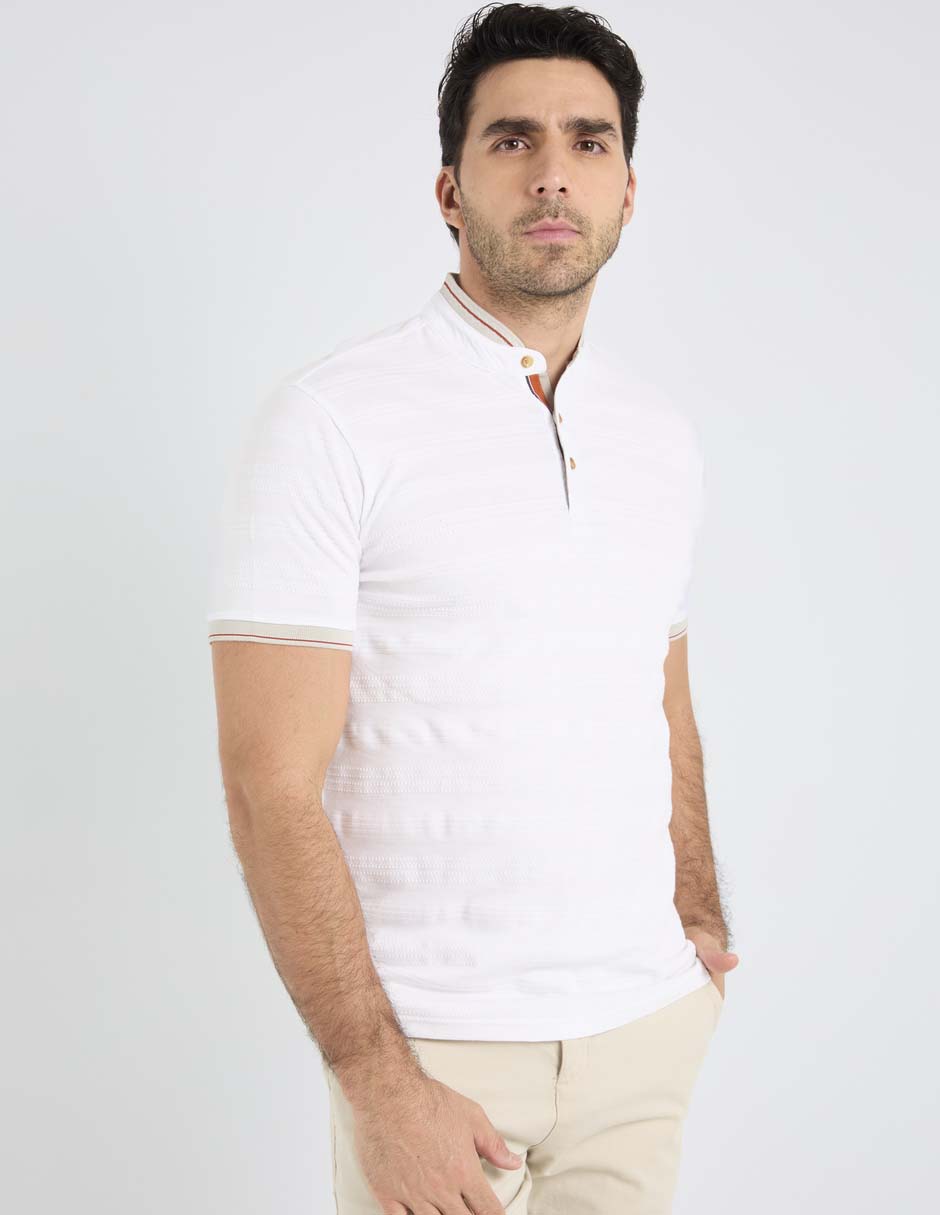 Playera cuello mao para hombre