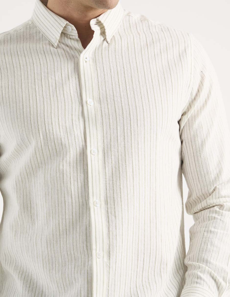 Camisa casual de algodón manga larga para hombre 4
