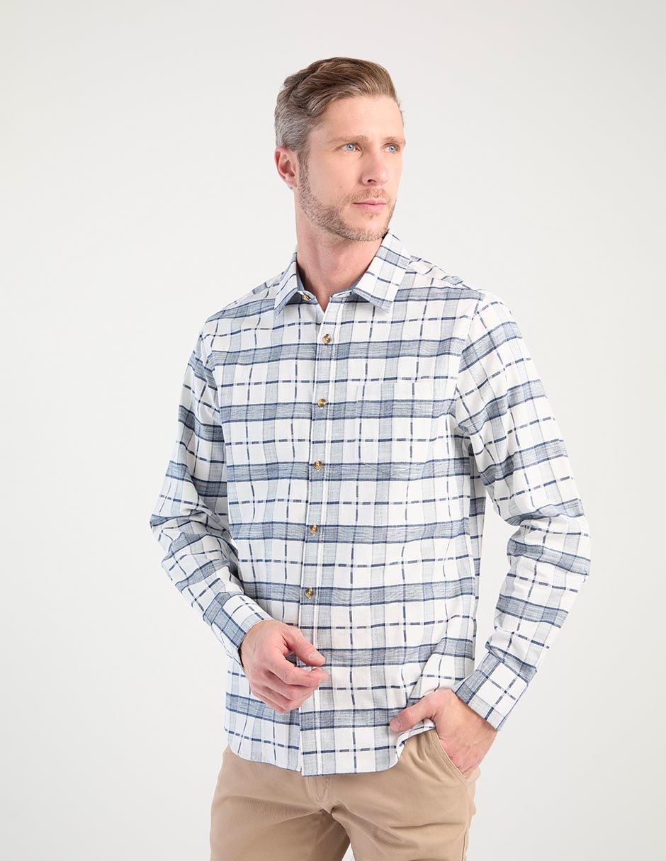 Camisa casual de algodón manga larga para hombre Camisa casual de algodón manga larga para hombre