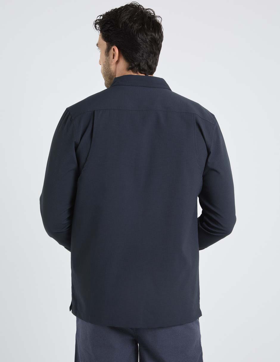 Sobrecamisa casual de algodón manga larga para hombre 2