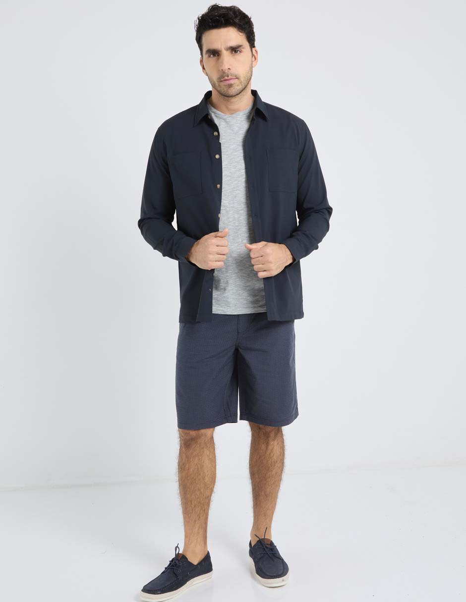Sobrecamisa casual de algodón manga larga para hombre 3