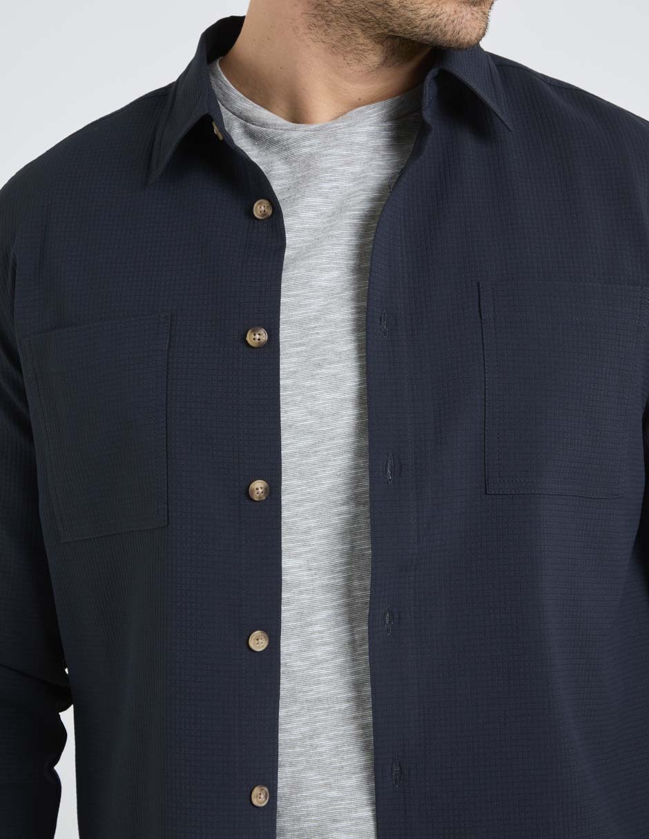 Sobrecamisa casual de algodón manga larga para hombre 4