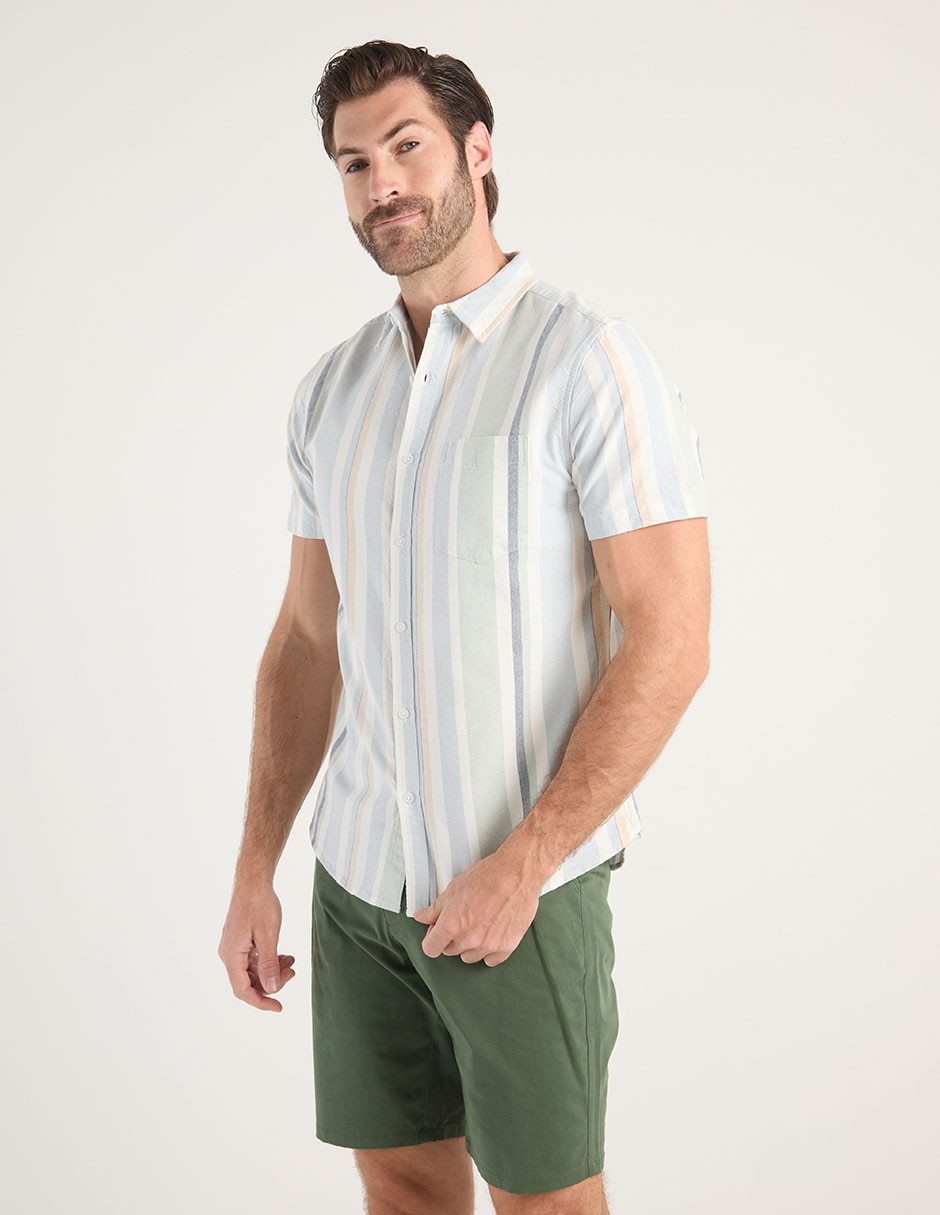 Camisa casual de algodón manga corta para hombre 2