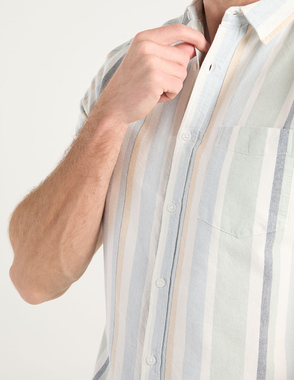 Camisa casual de algodón manga corta para hombre 4