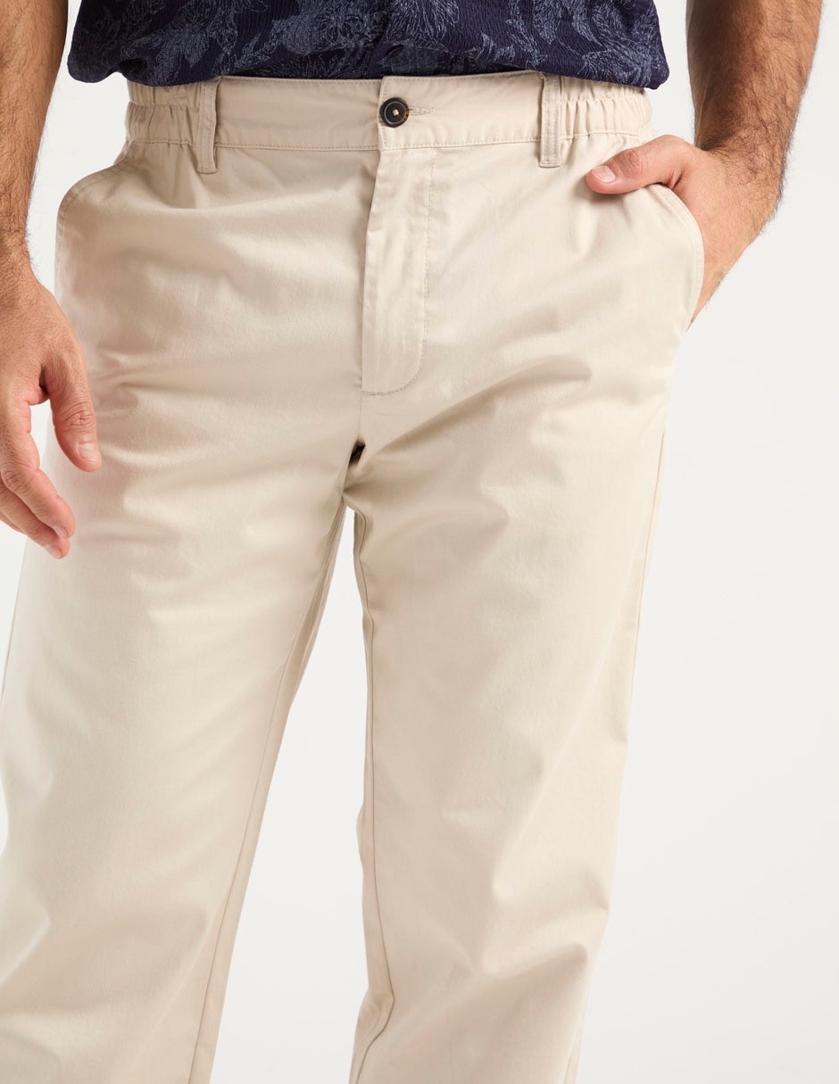 Pantalón chino regular de algodón para hombre 4