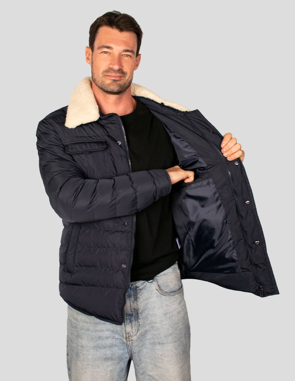 Chamarra casual capitonada para hombre 2