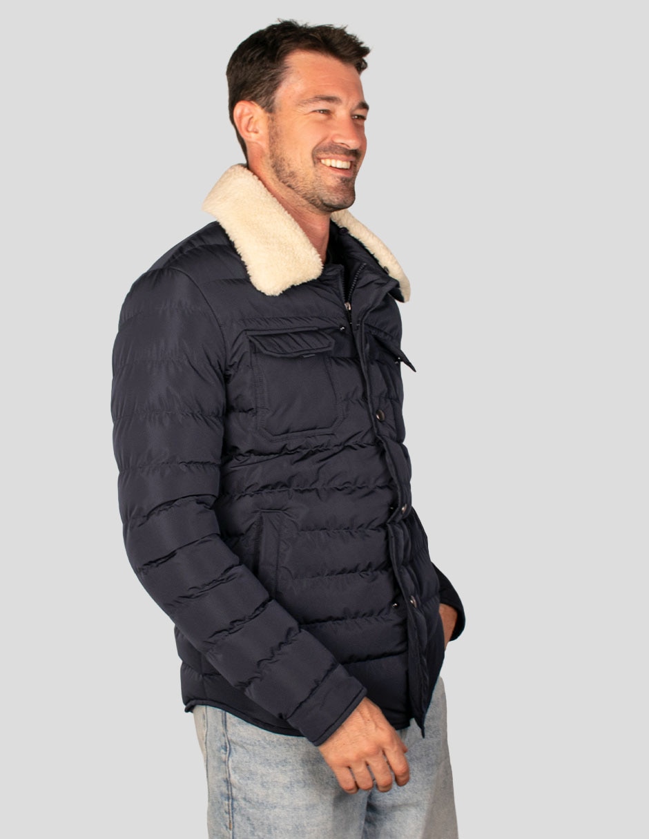 Chamarra casual capitonada para hombre 4