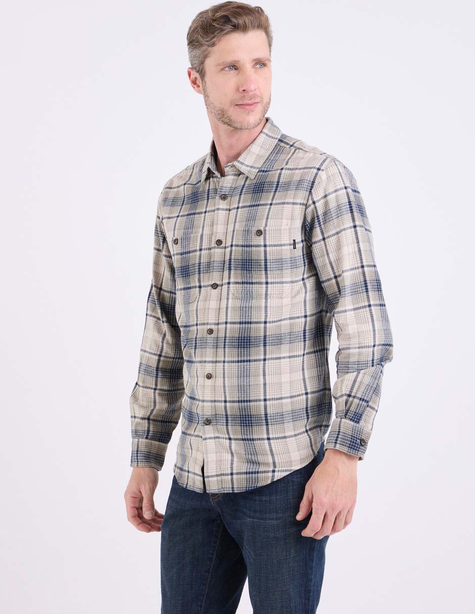 Camisa casual de algodón manga larga para hombre 1