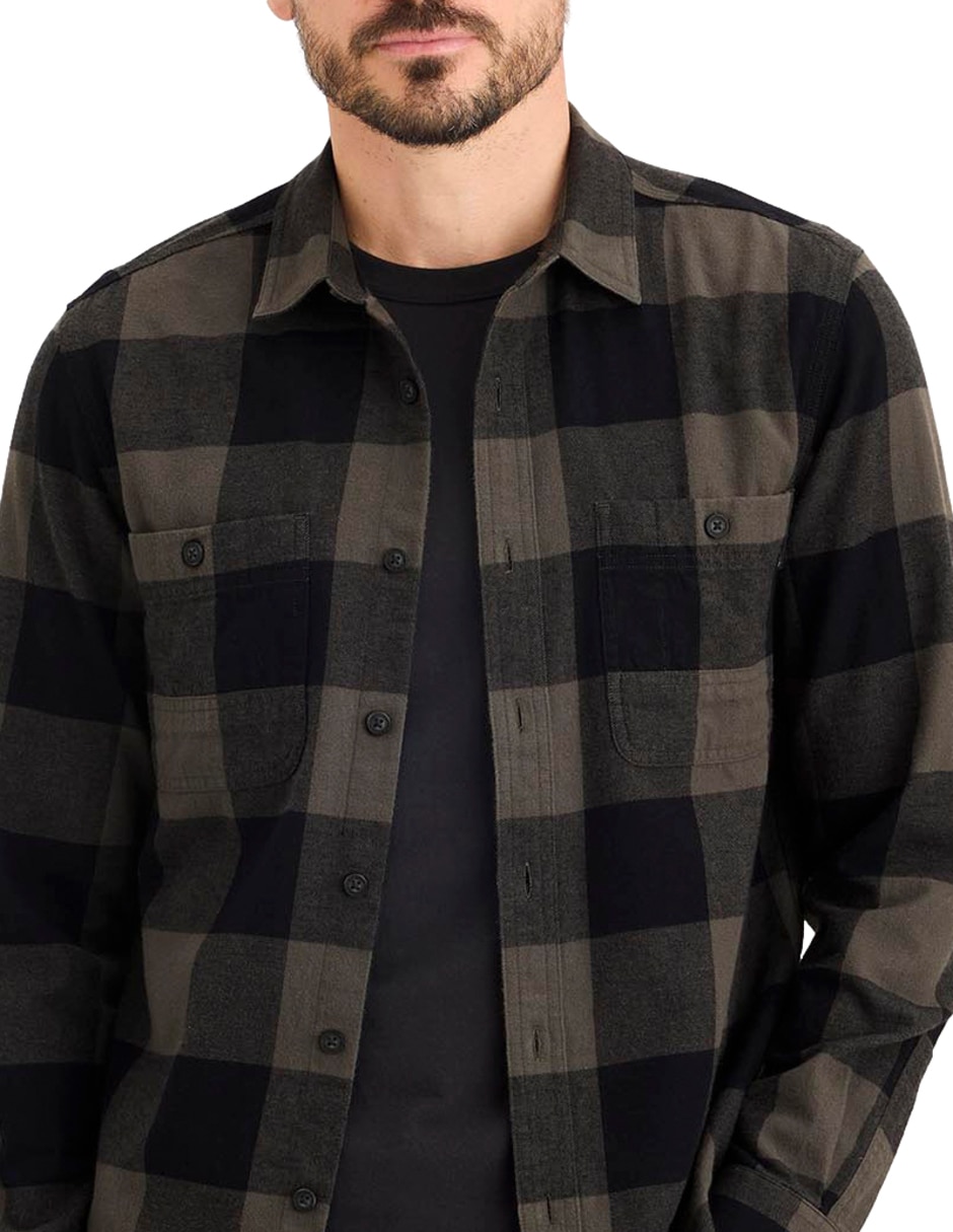 Sobrecamisa casual de algodón manga larga para hombre 2