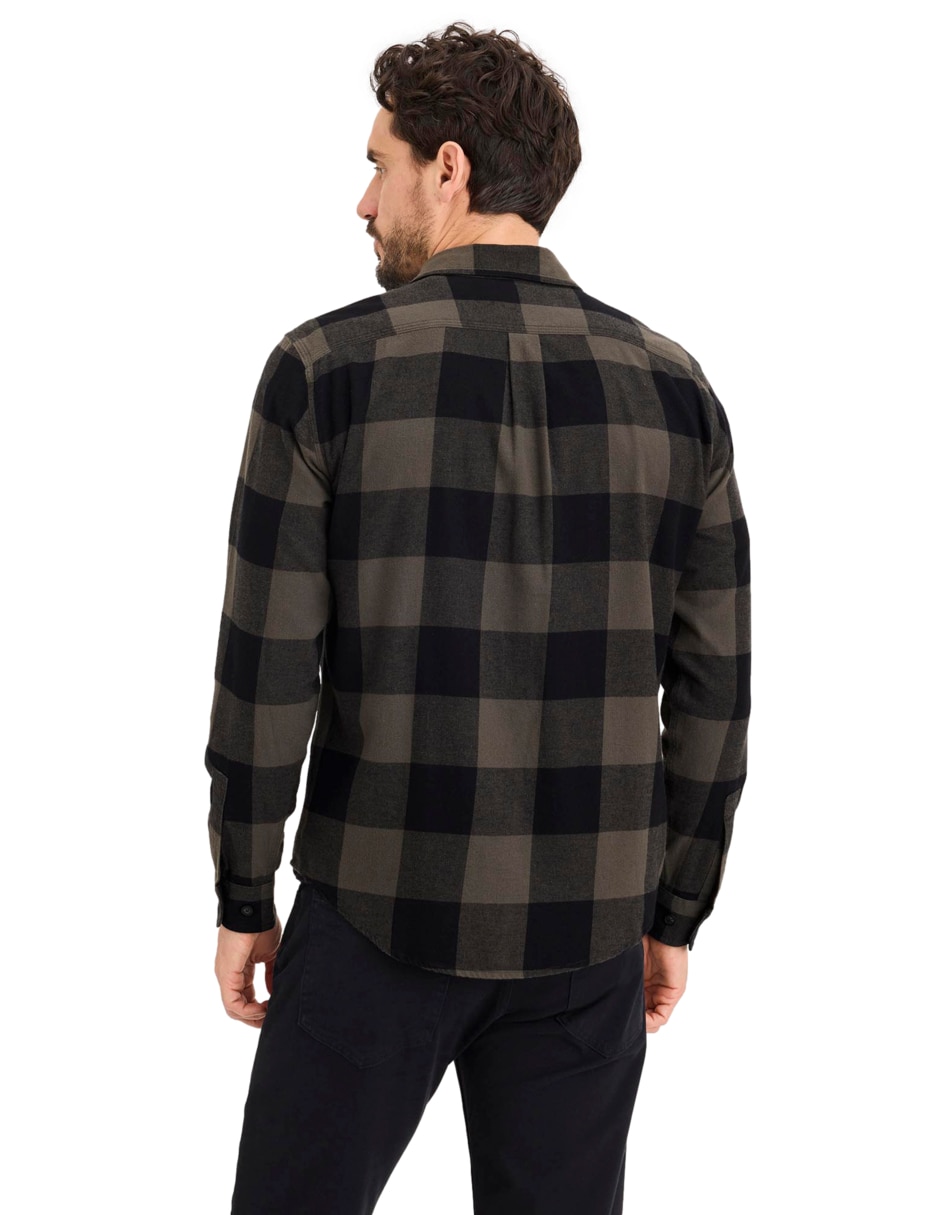 Sobrecamisa casual de algodón manga larga para hombre 3