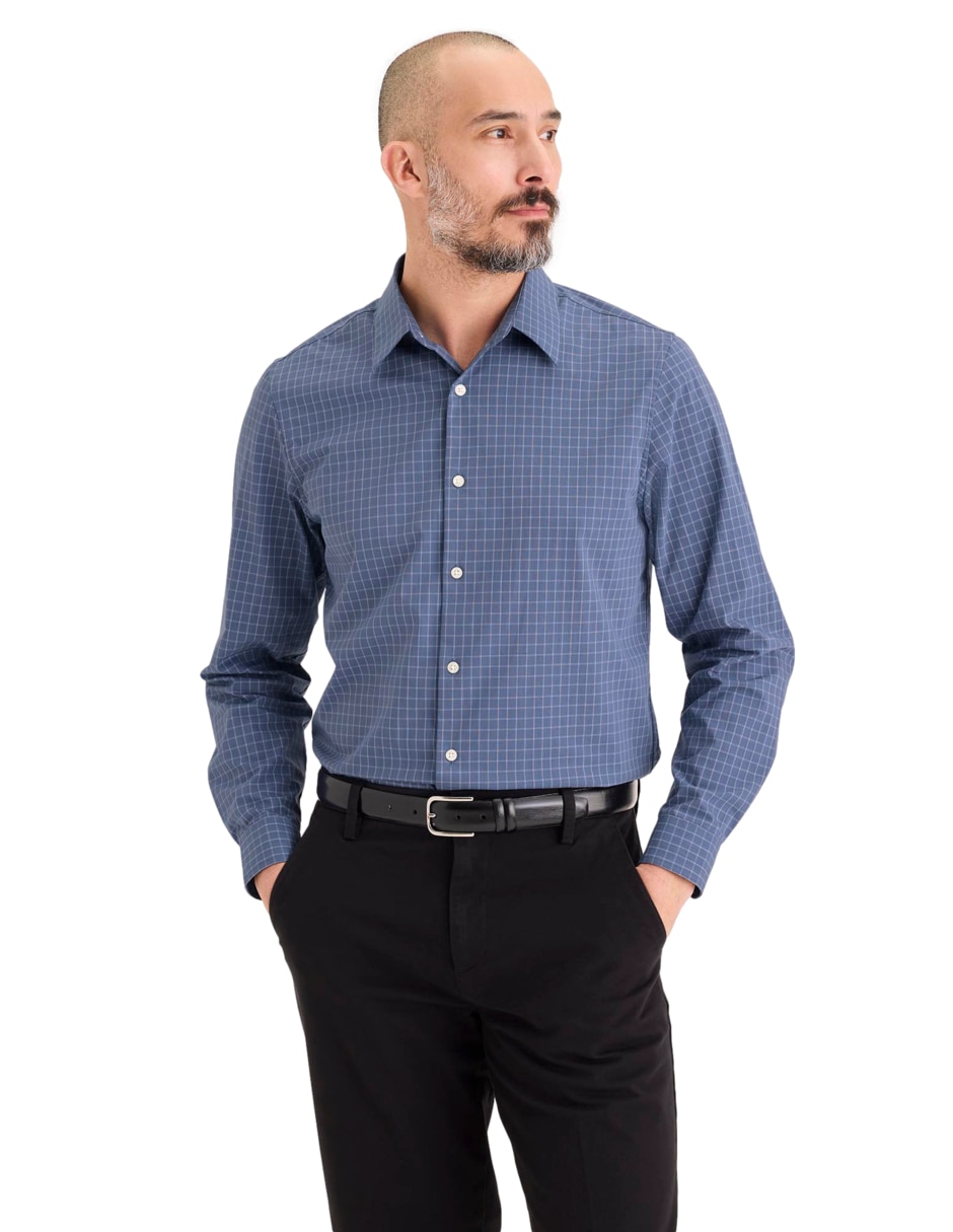 Camisa de vestir de algodón manga larga para hombre 1