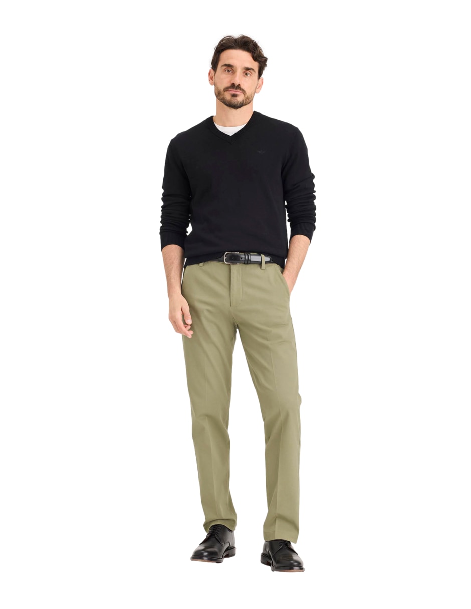 Pantalón de vestir slim de algodón para hombre 1