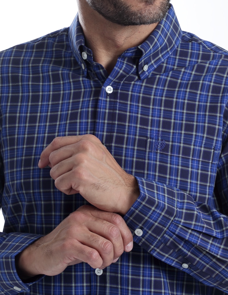 Camisa casual manga larga para hombre 4