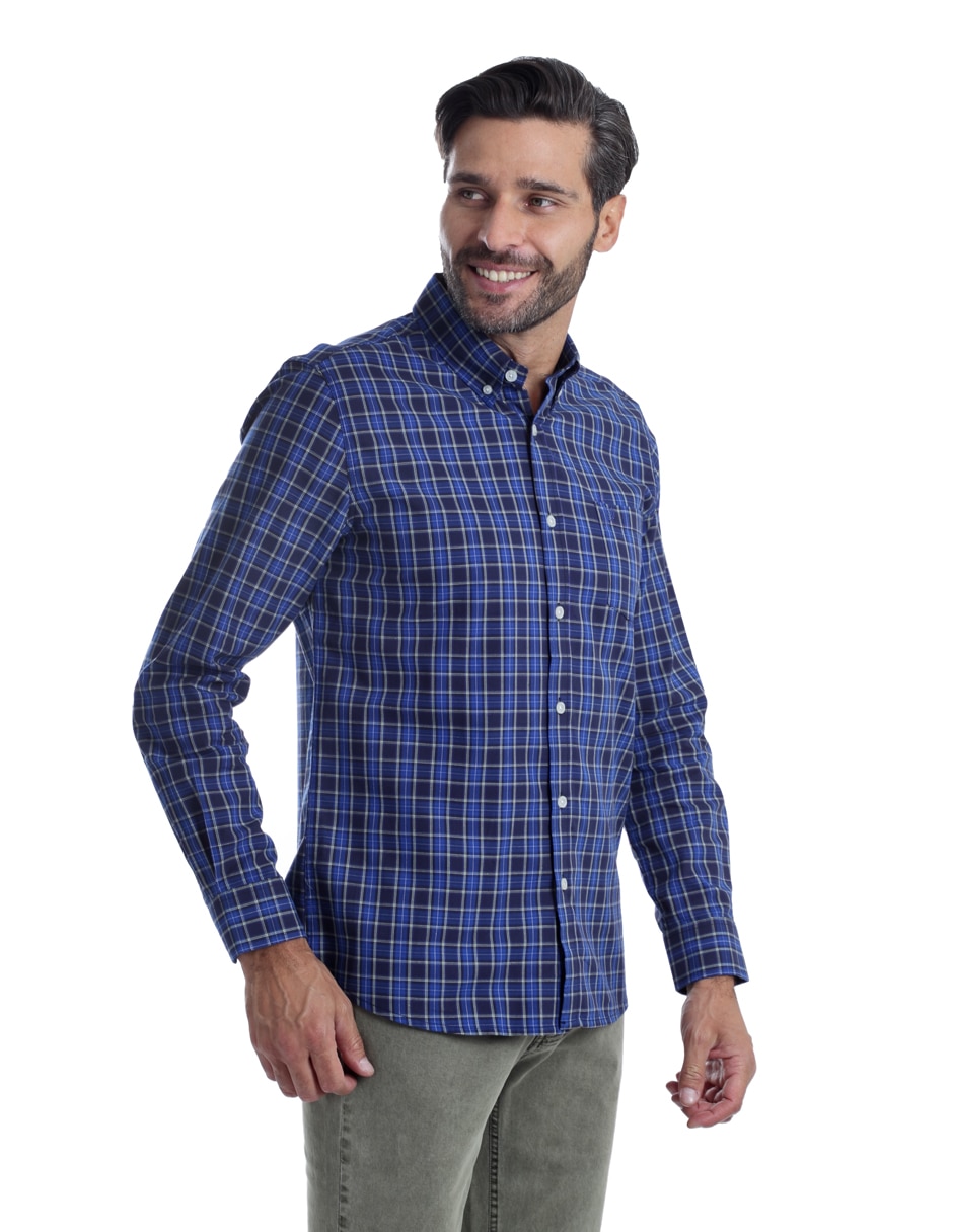 Camisa casual manga larga para hombre 5