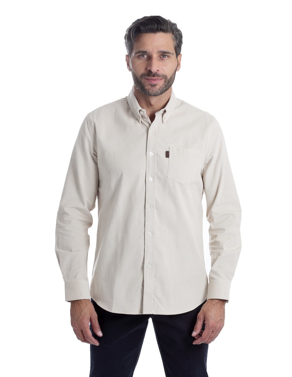 Camisa casual de algodón manga larga para hombre Camisa casual de algodón manga larga para hombre