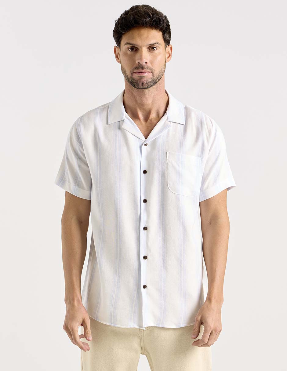Camisa casual de algodón manga corta para hombre