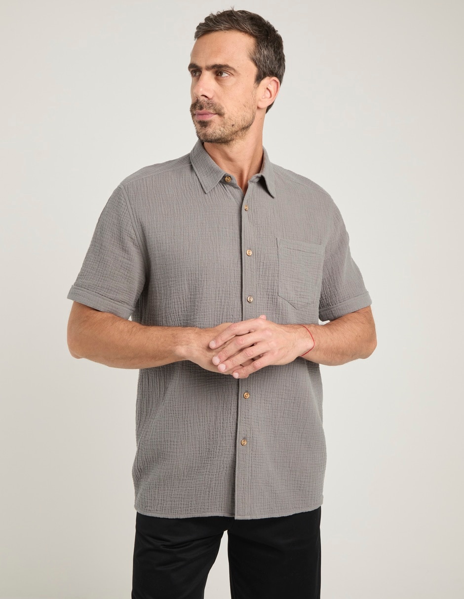 Camisa casual de algodón manga corta para hombre Camisa casual de algodón manga corta para hombre