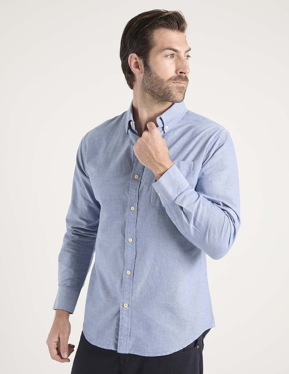 Camisa casual de algodón manga larga para hombre 2