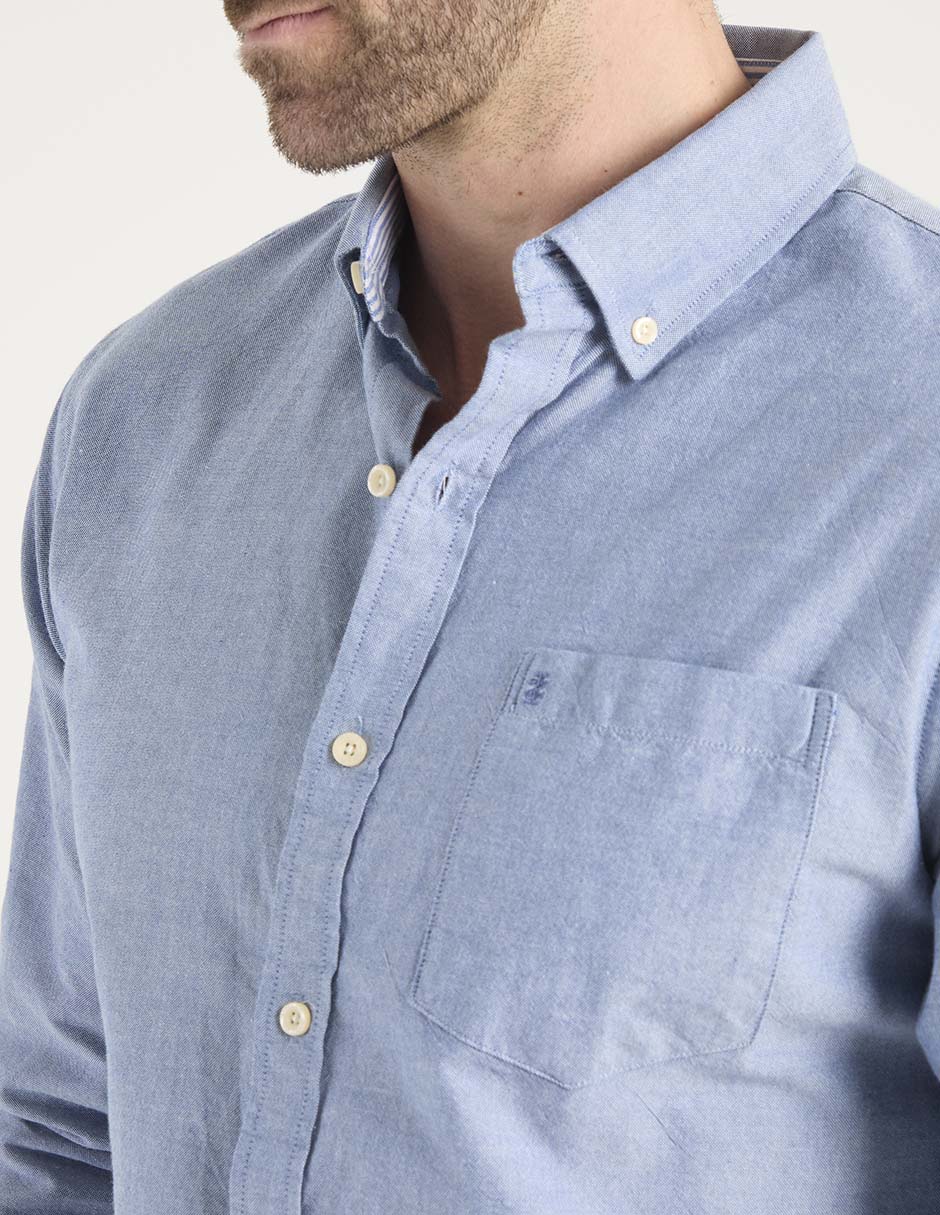 Camisa casual de algodón manga larga para hombre 4