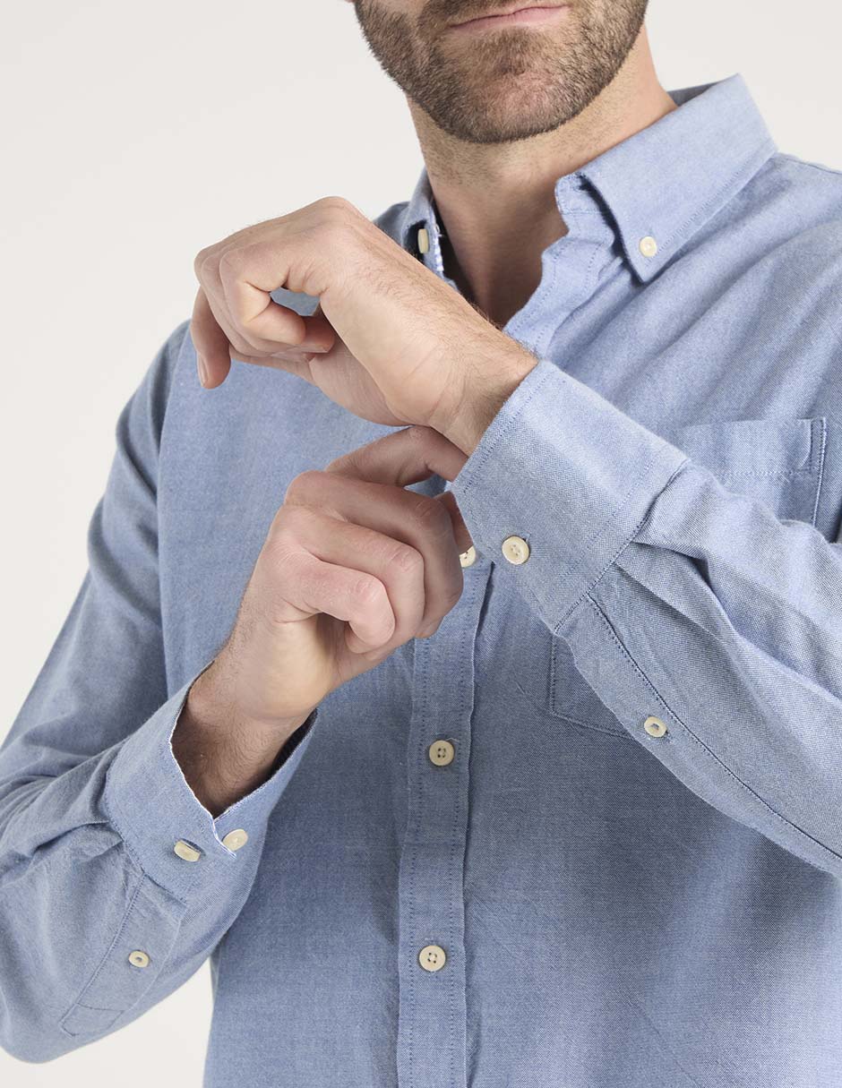 Camisa casual de algodón manga larga para hombre 5