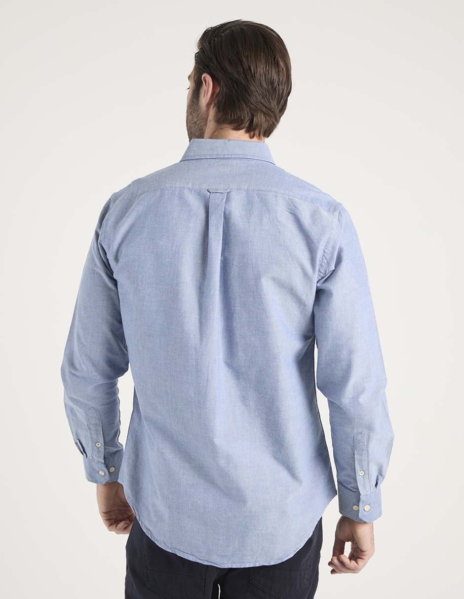 Camisa casual de algodón manga larga para hombre 6